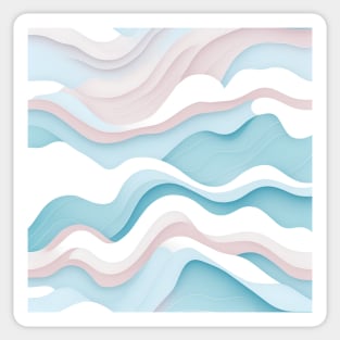 Pattern Flat Illustration Bright Isometric Pastel Colored Waves Sticker
